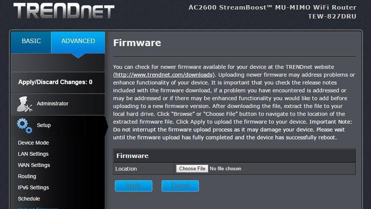 trendnet firmware update page